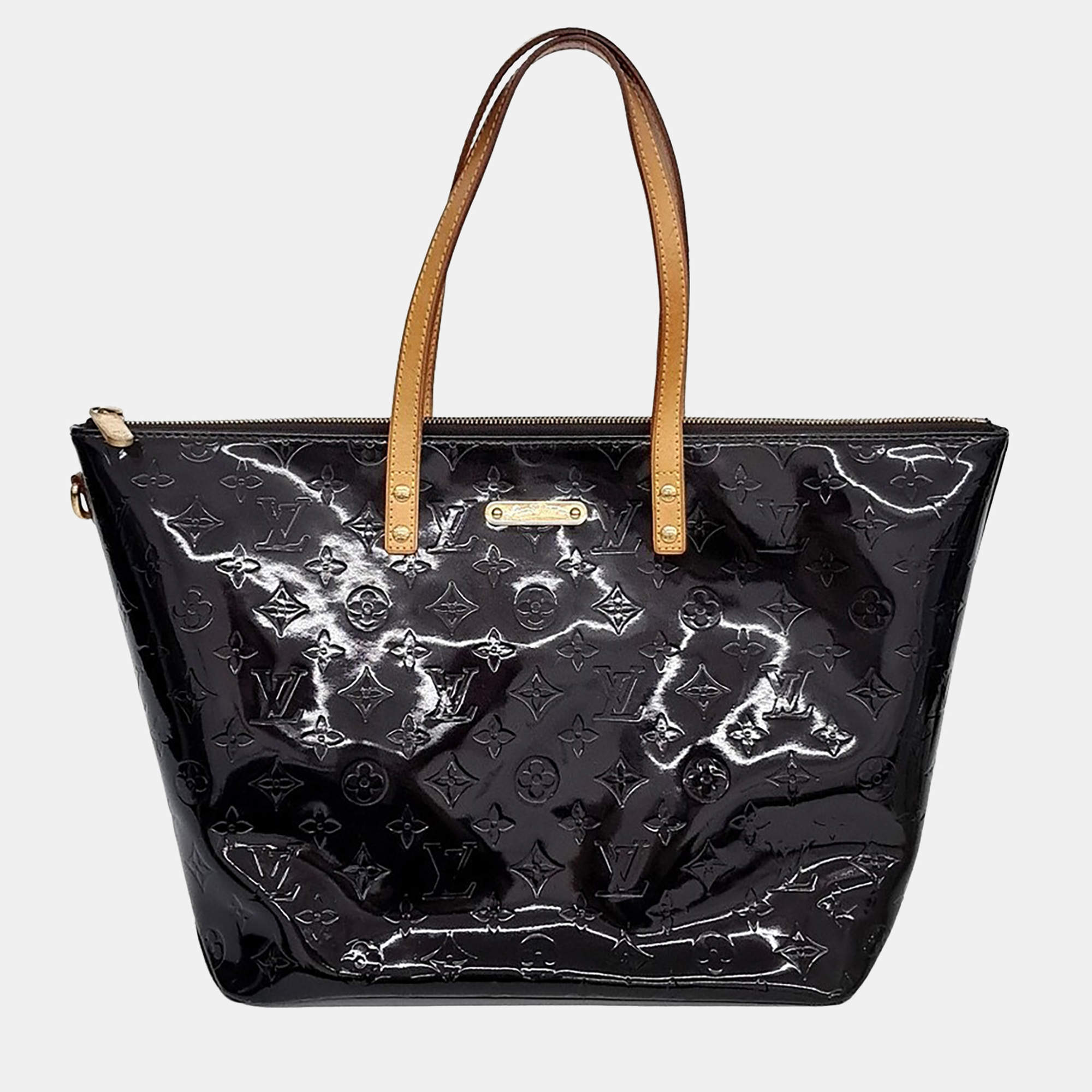 Pre Owned Louis Vuitton Burgundy Vernis Leather Bellevue GM