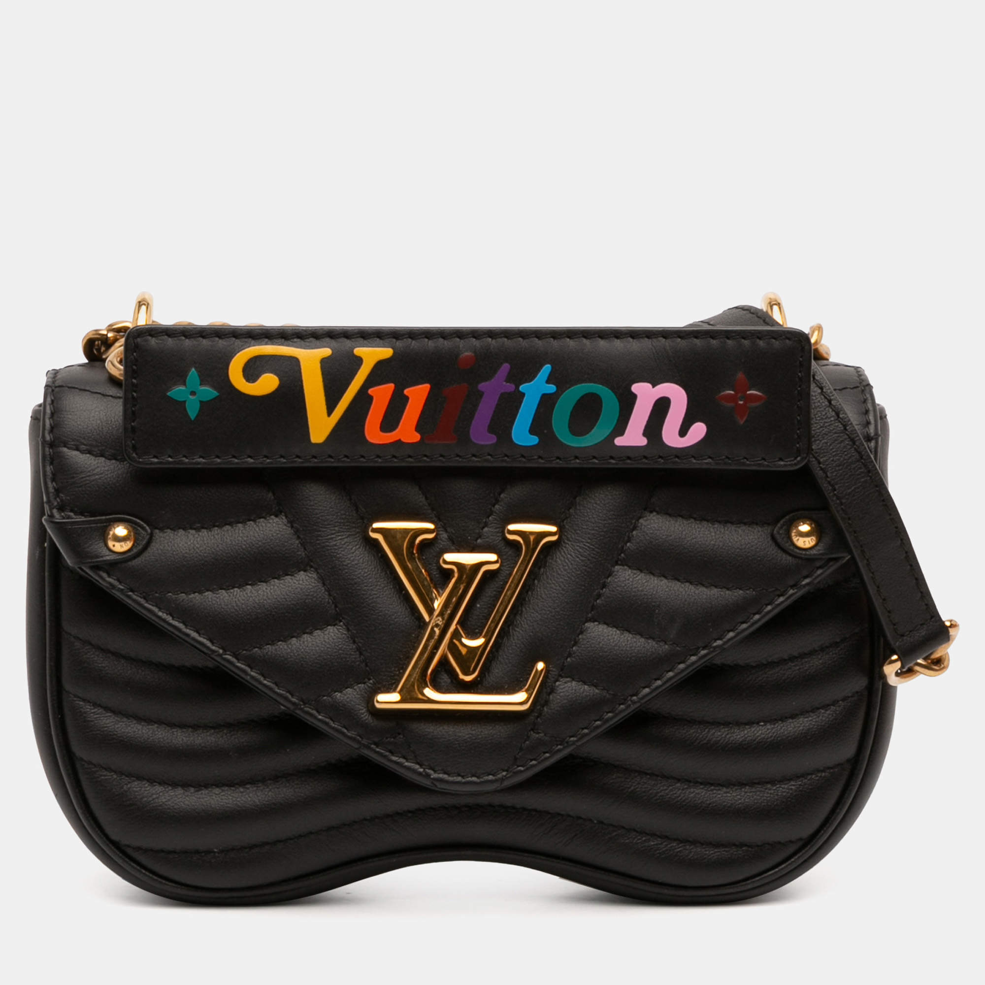 Pre Owned Louis Vuitton Black New Wave Chain Bag PM