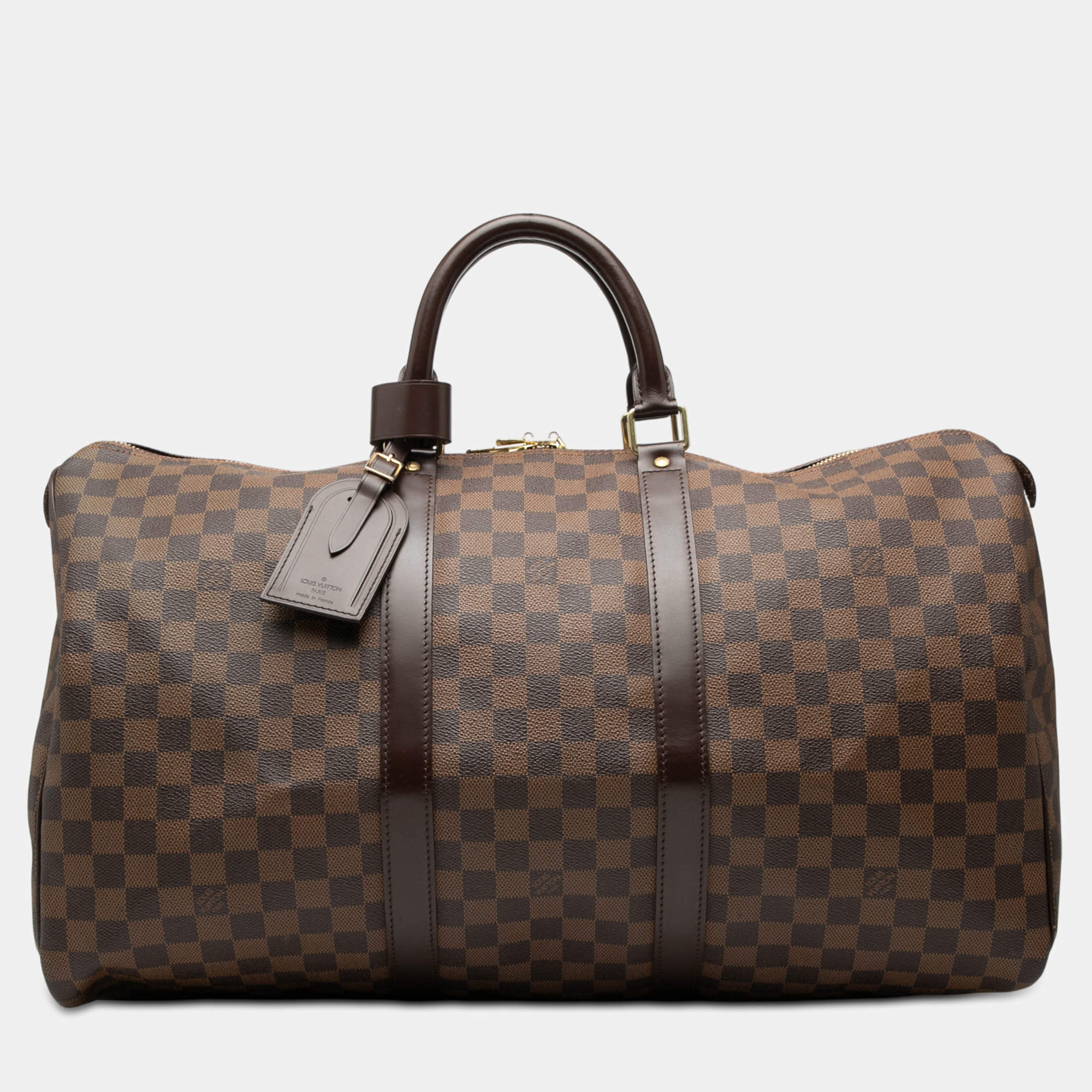 Pre Owned Louis Vuitton Brown Damier Ebene Keepall 50