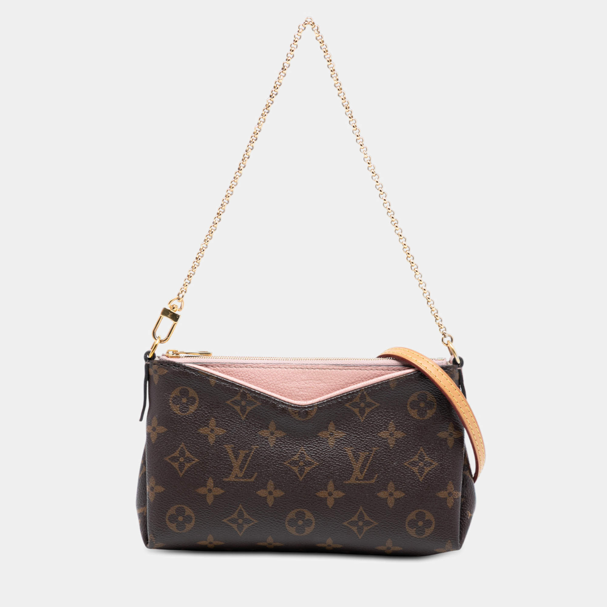 Pre Owned Louis Vuitton Brown Monogram Pallas Clutch