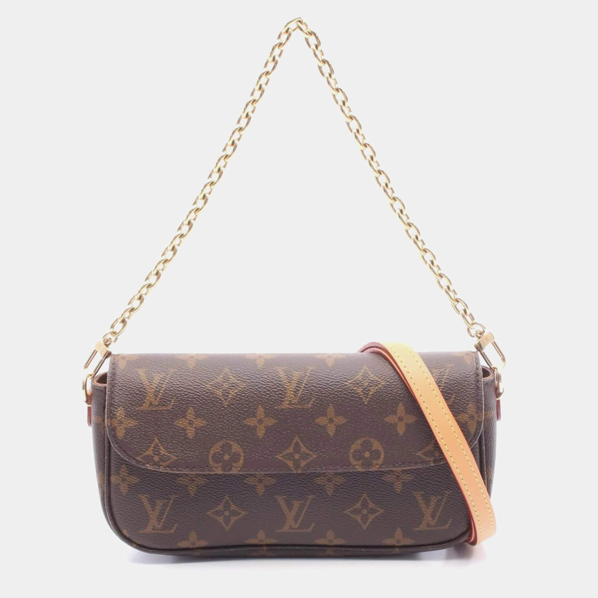 مملوكة مسبقًا Louis Vuitton Ivy League Wallet On Chain Handbag Coated Canvas Monogram Brown