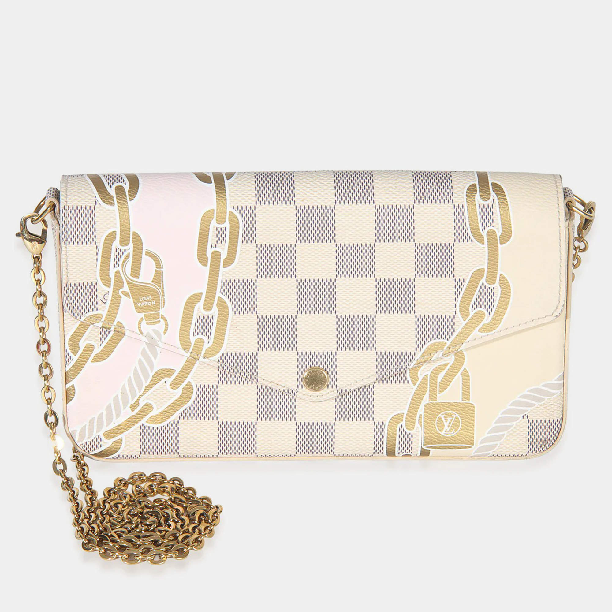 مملوكة مسبقًا Louis Vuitton Damier Azur Canvas Nautical Felicie Pochette