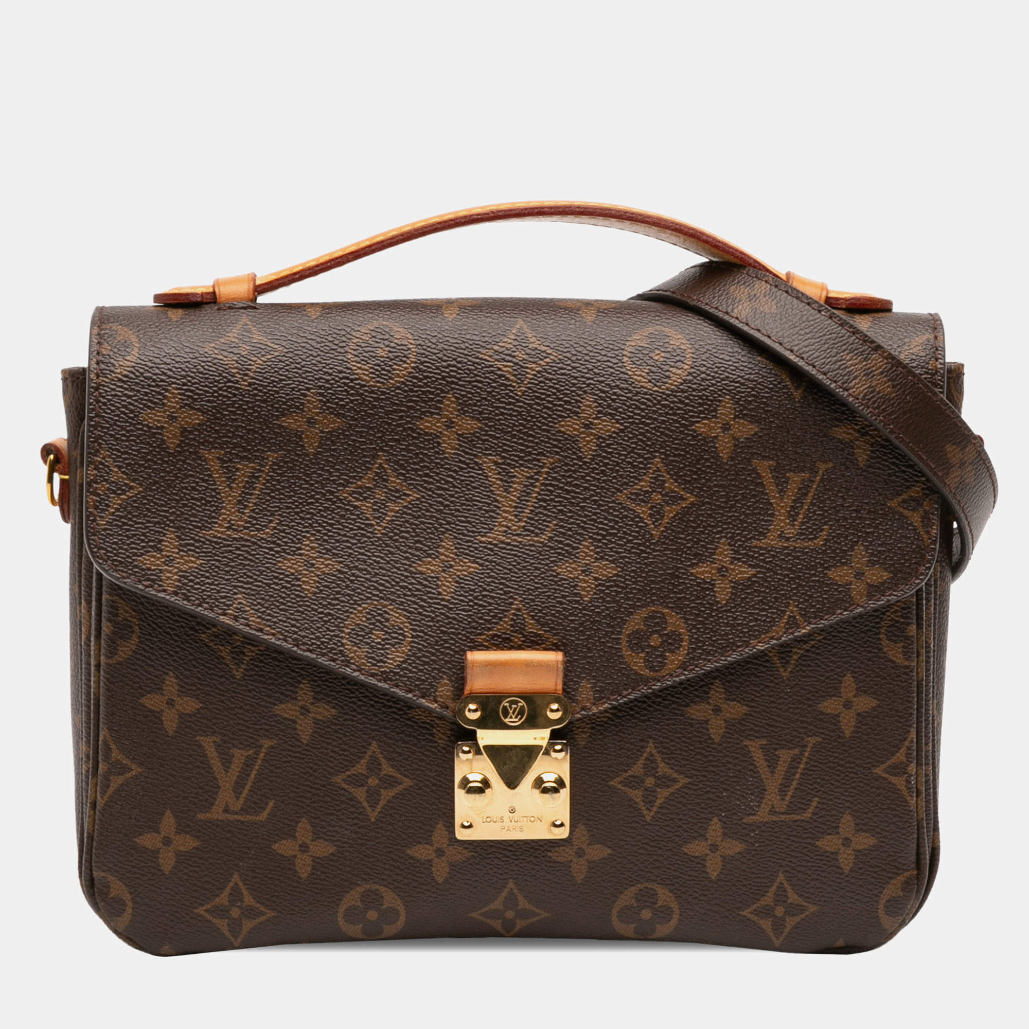 Pre Owned Louis Vuitton Brown Monogram Pochette Metis