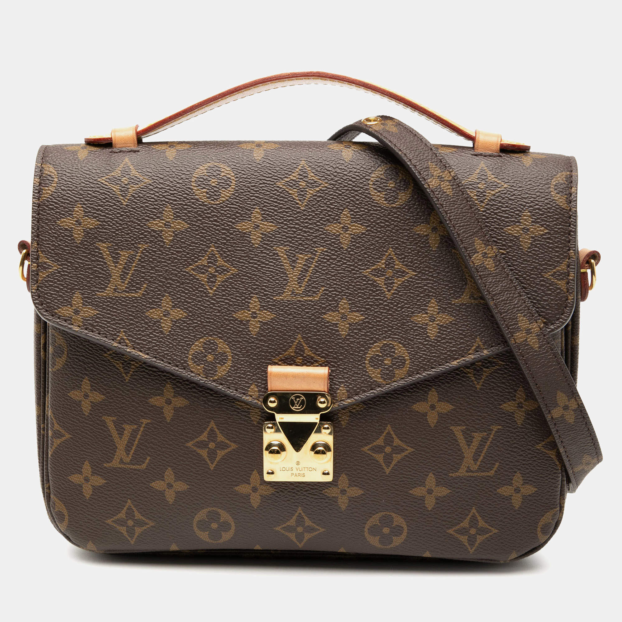 Pre Owned Louis Vuitton Brown Monogram Pochette Metis