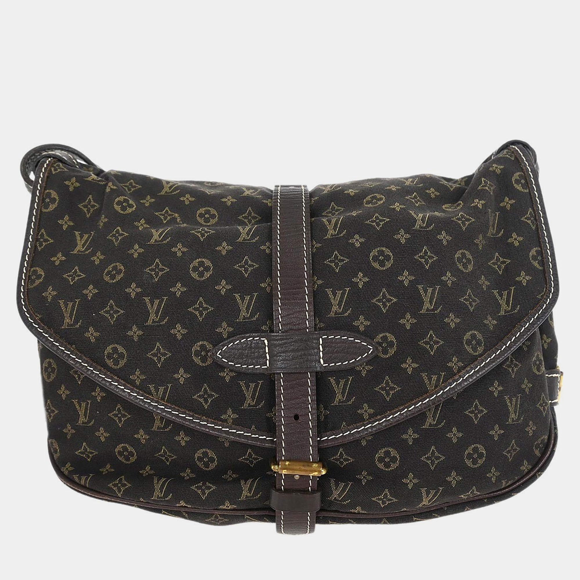 مملوكة مسبقًا Louis Vuitton Brown Monogram Mini Lin Saumur 30 Shoulder Bag