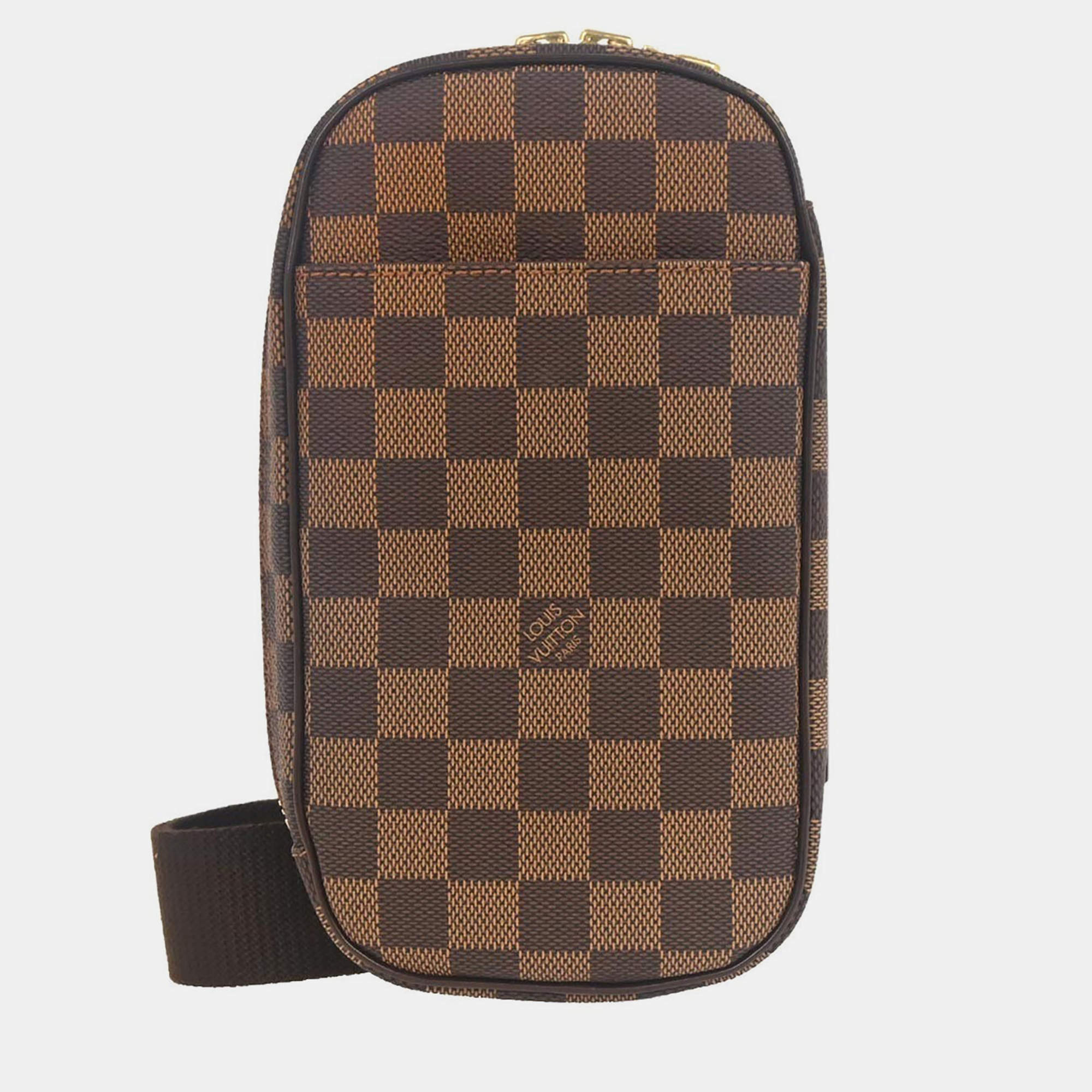Pre Owned Louis Vuitton Damier Pochette Gange Body Bum Bag