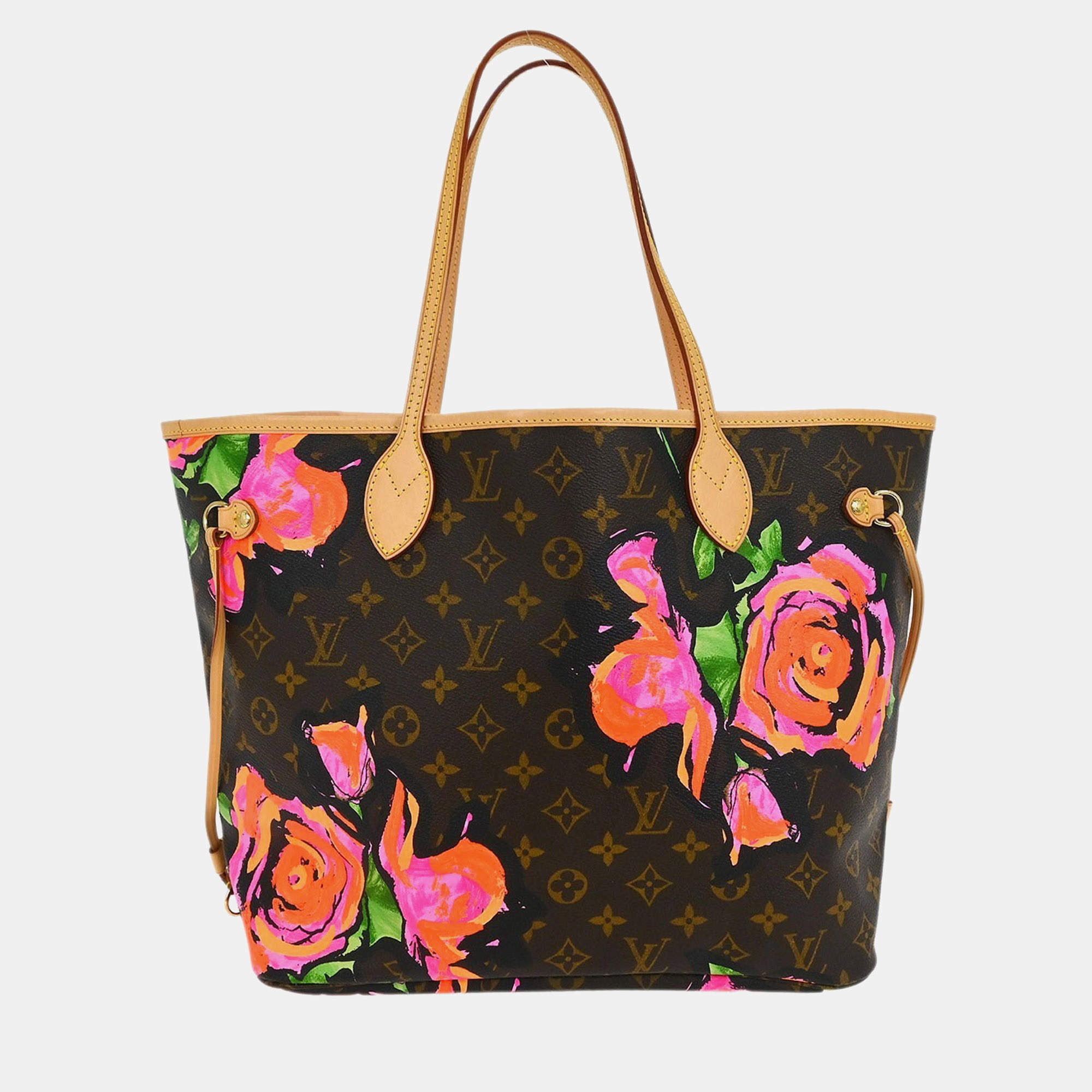 Pre Owned Louis Vuitton Monogram Rose Neverfull MM Shoulder Tote Bag