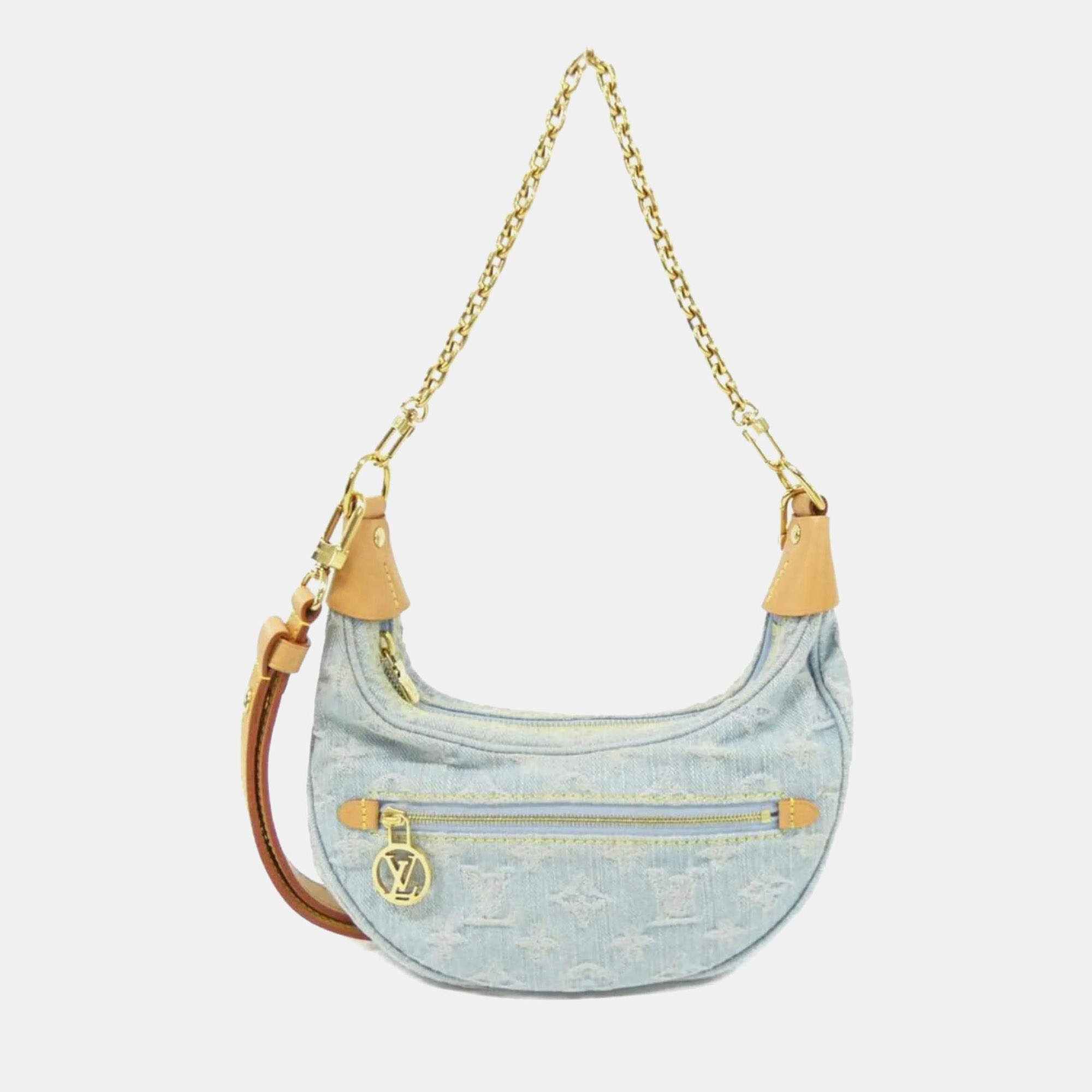 Pre Owned Louis Vuitton Monogram Sky Blue Denim Lv By The Pool Loop Handbag