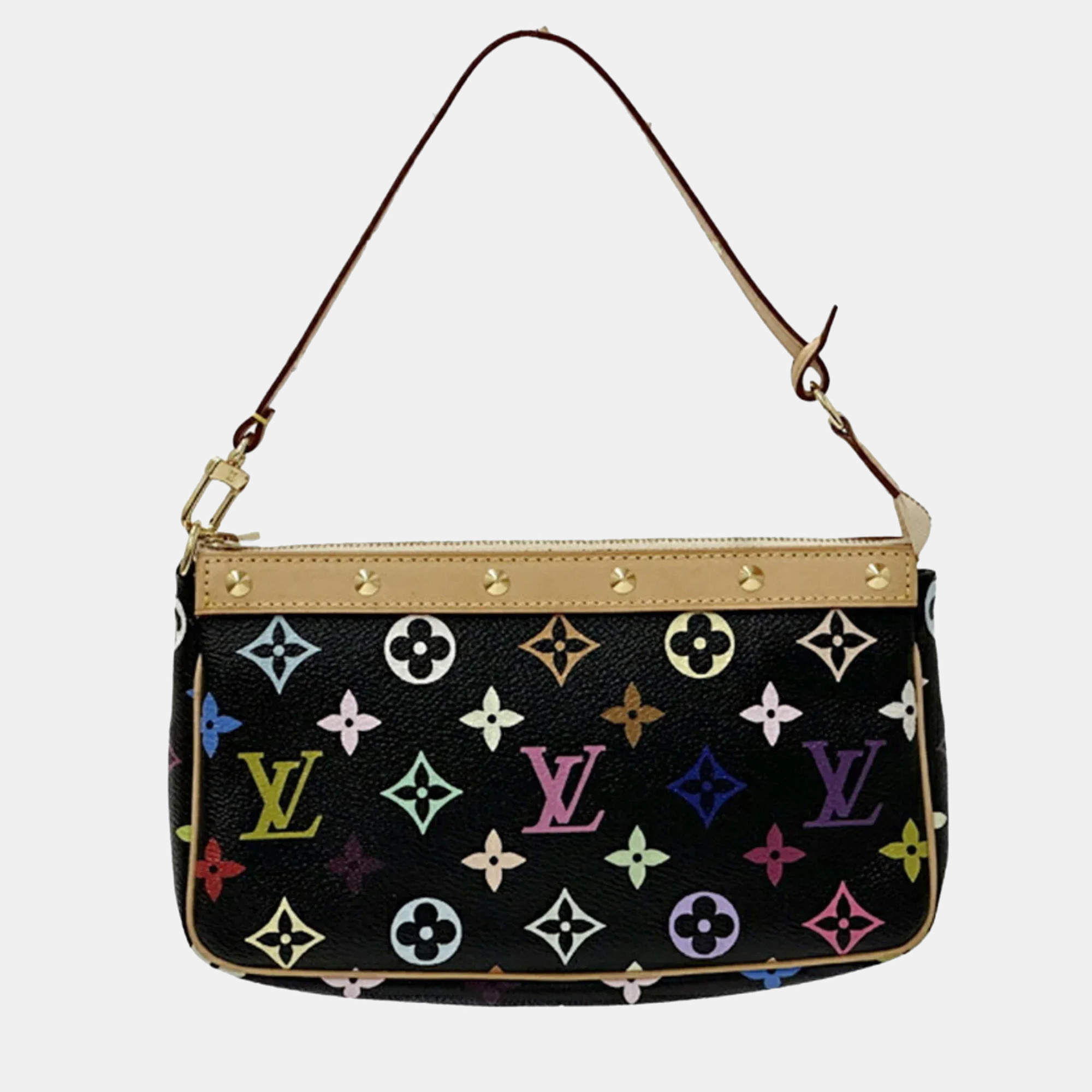 Pre Owned Louis Vuitton Monogram Multicolor Handbag Pochette Accessoires Noir