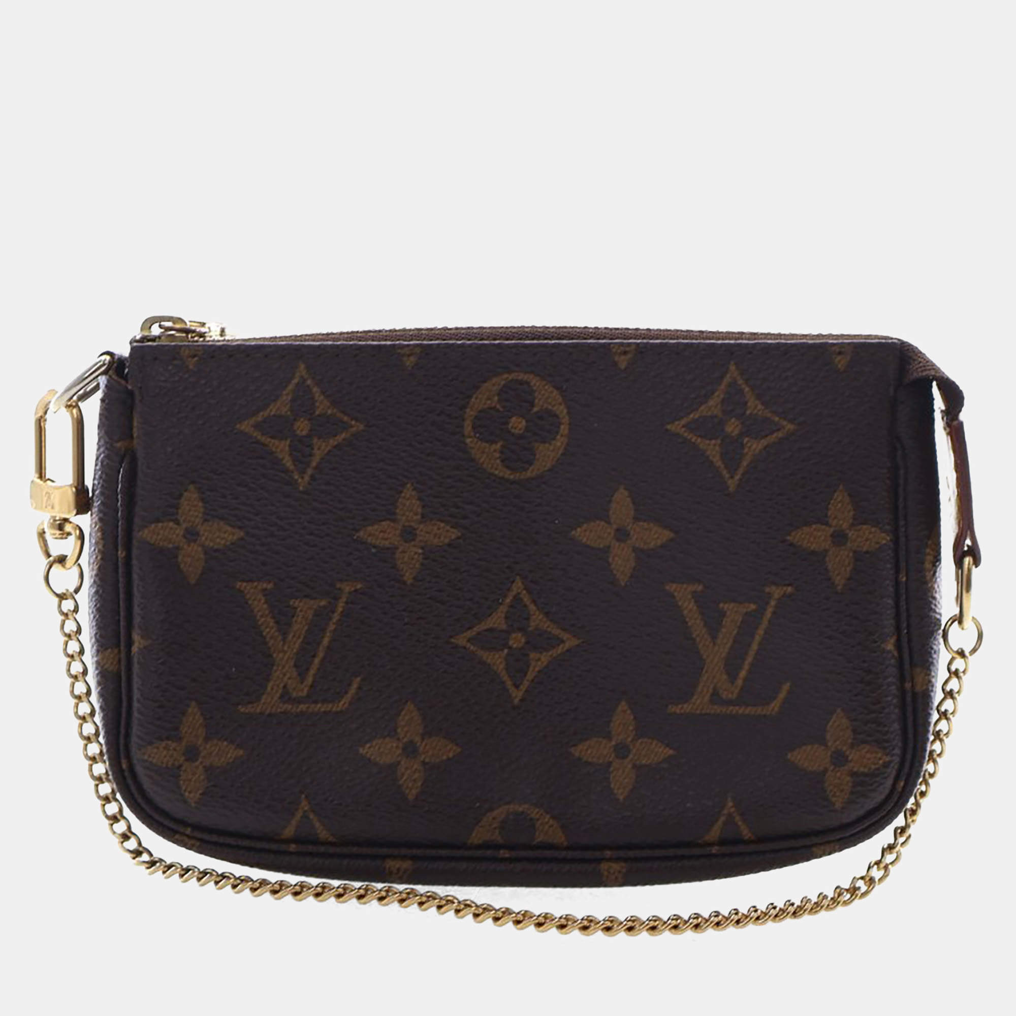 مملوكة مسبقًا Louis Vuitton Monogram Brown Coated Canvas Pochette Accessoires Mini