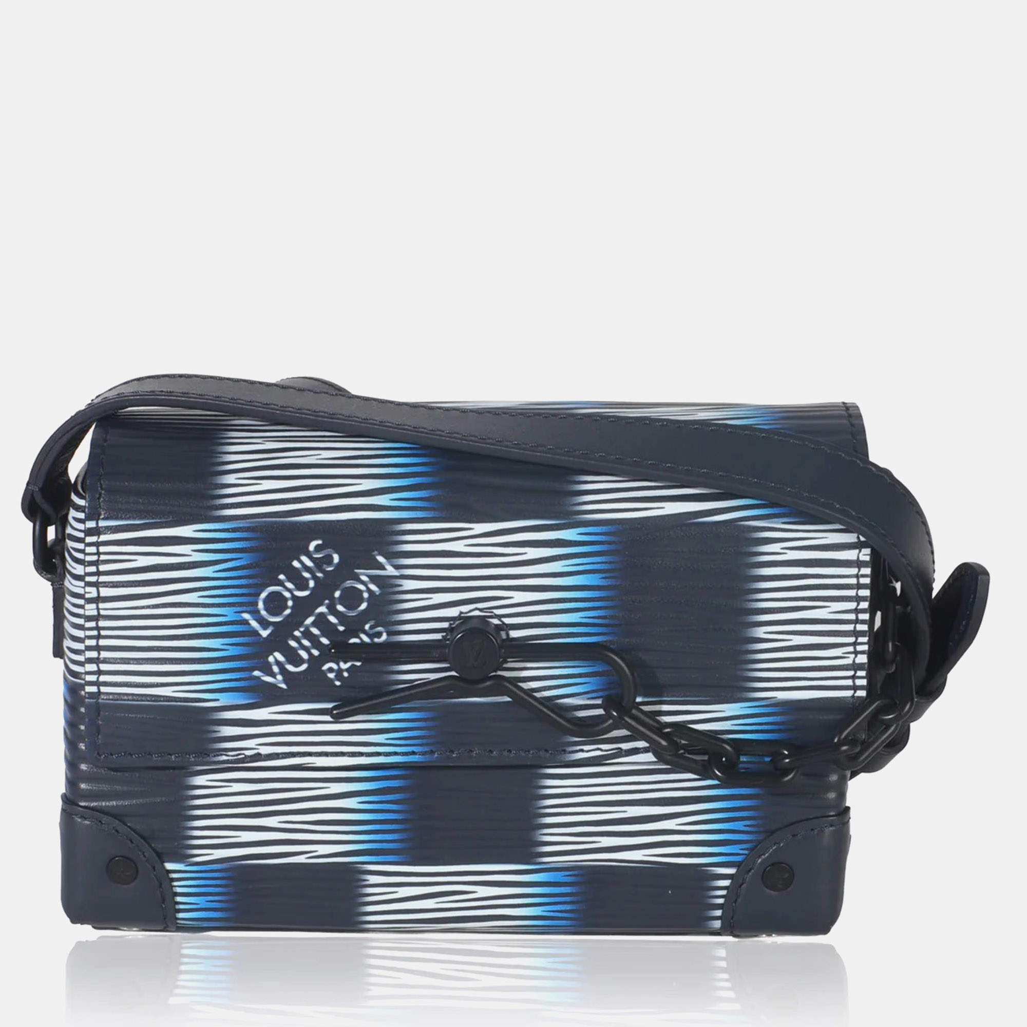 Pre Owned Louis Vuitton Black/Blue Damier Rush Epi Steamer Wearable Wallet