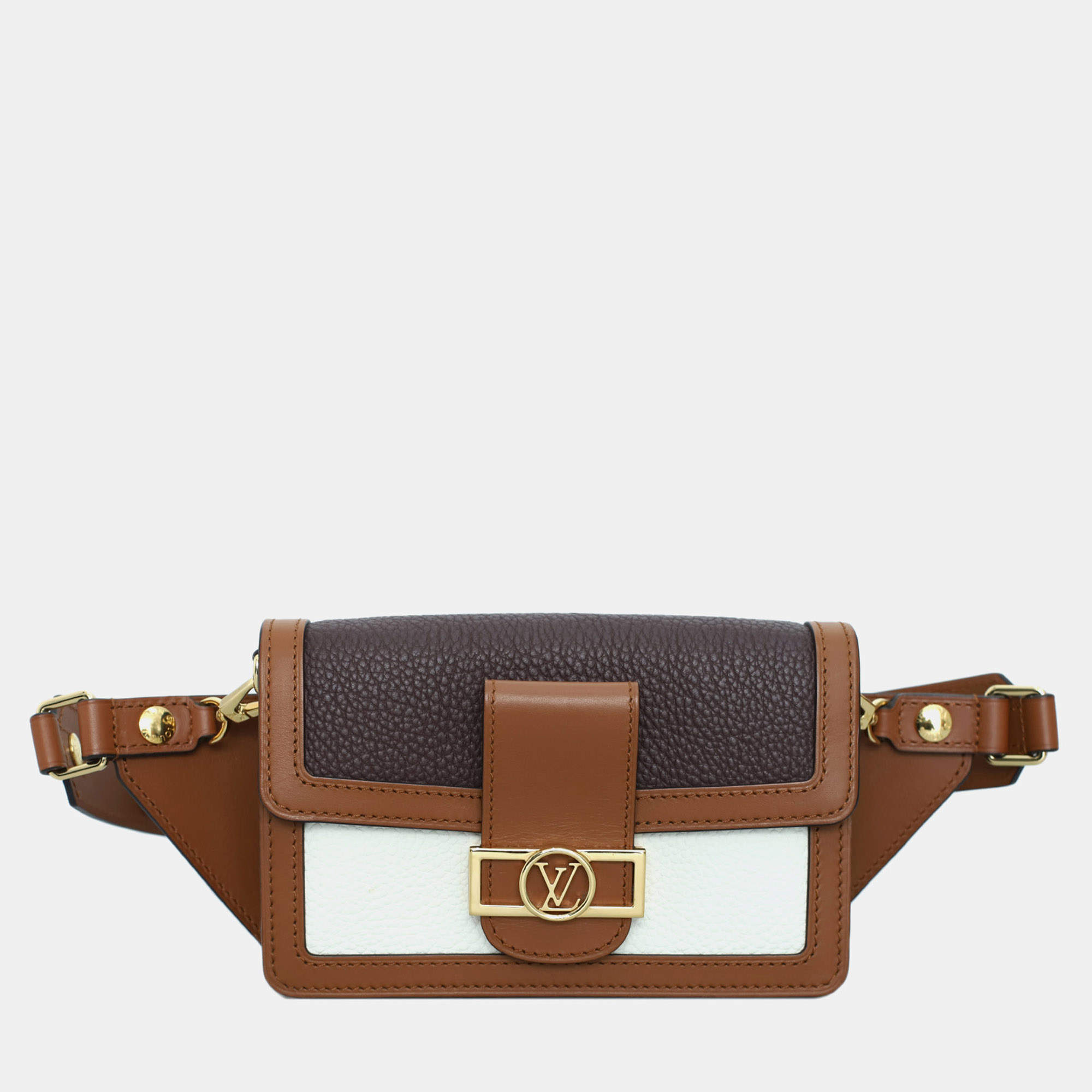 مملوكة مسبقًا Louis Vuitton  Mini Dauphine Brown, White Leather Bumbag GHW