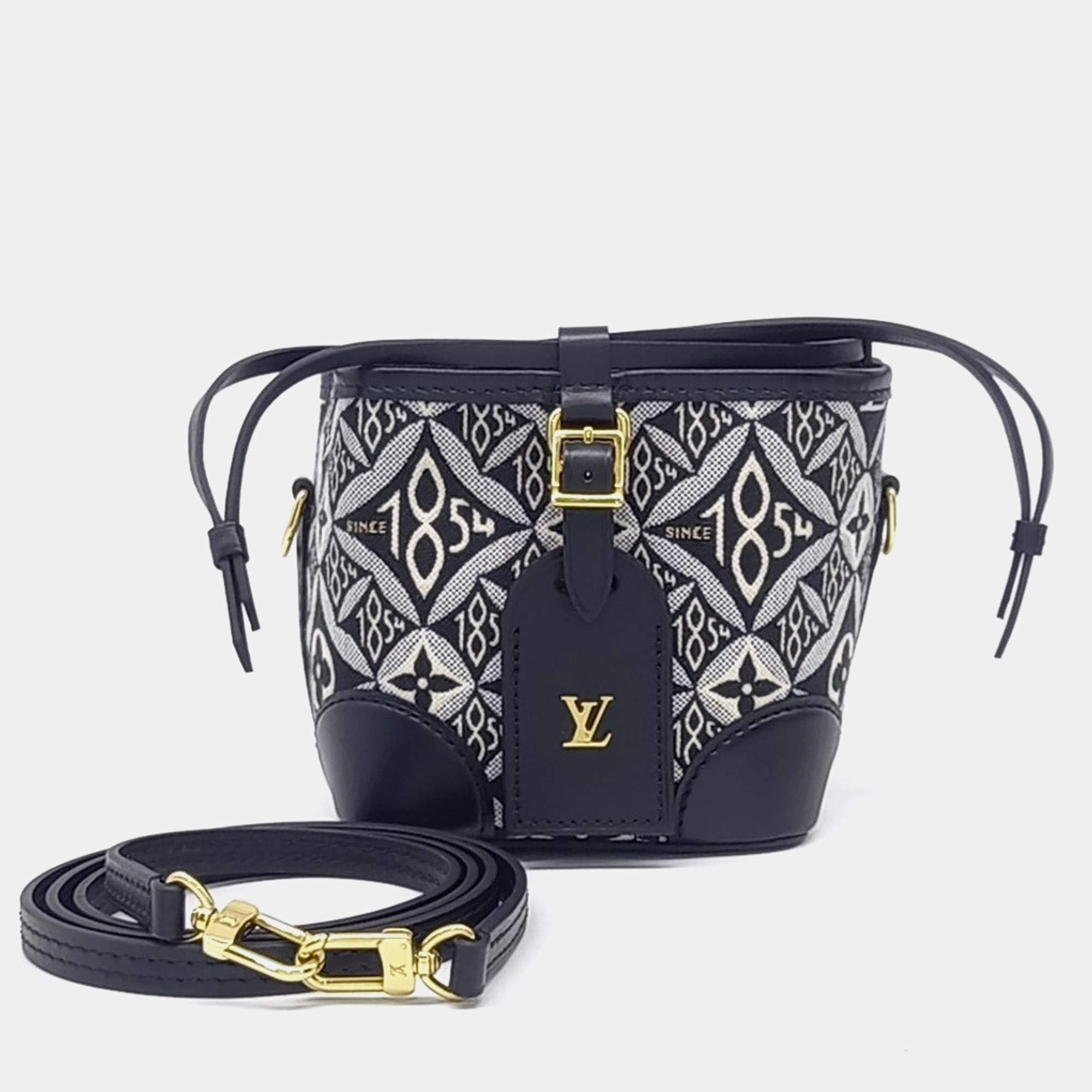 مملوكة مسبقًا حقيبة لوي فيتون نوي قماش وجلد أسود رمادي