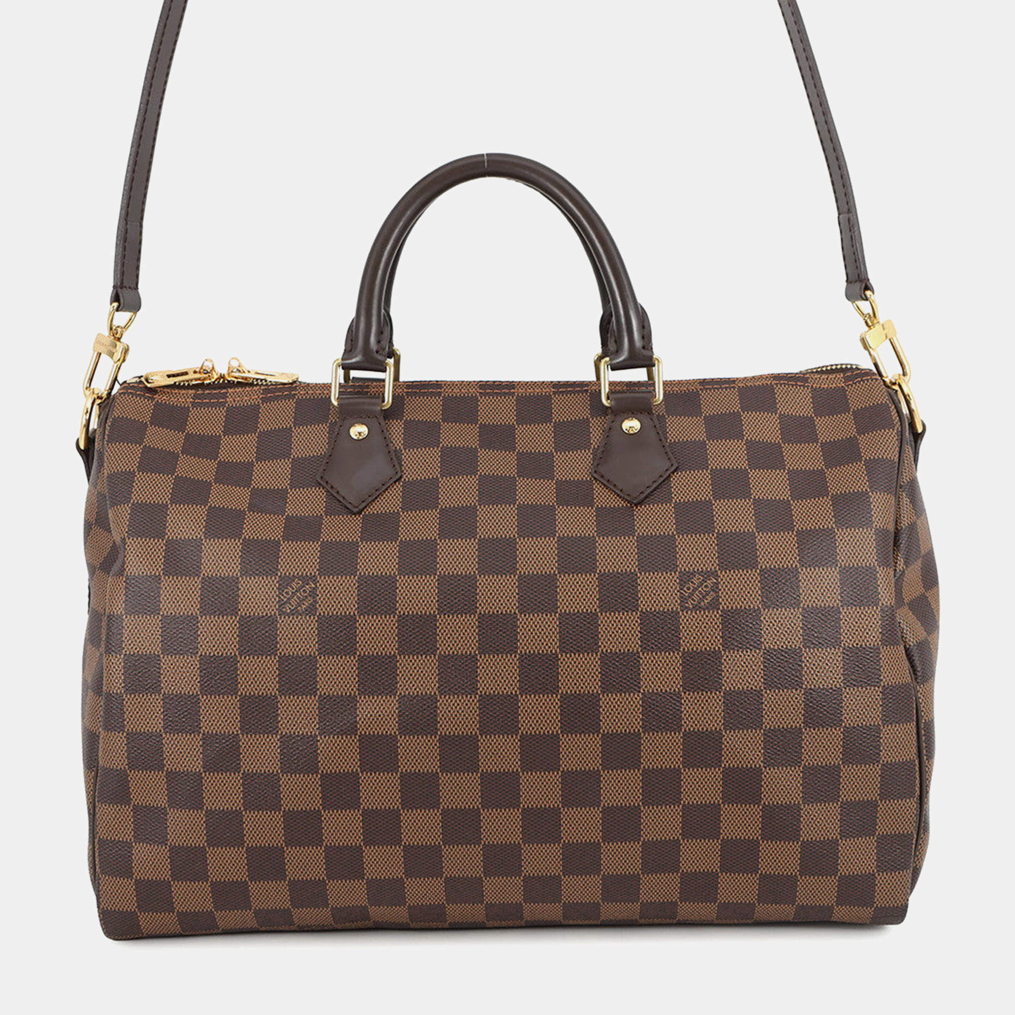 Pre Owned حقيبة لويس فيتون سبيدي باندوليير بني/أحمر داميير إبين كنفس مقاس ٣٥