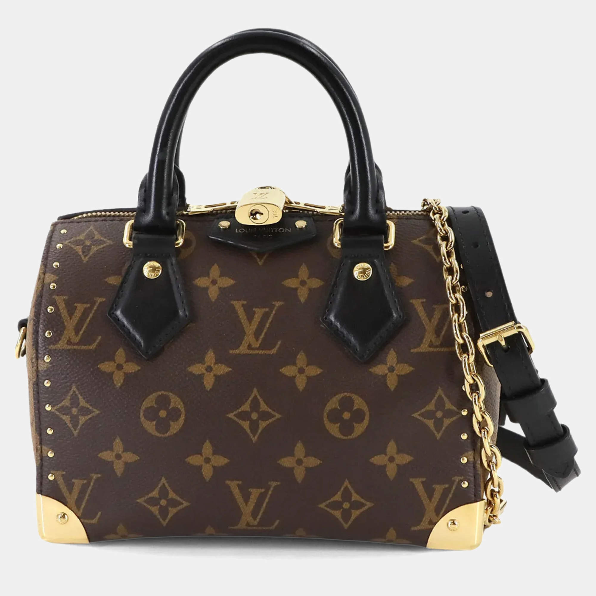 مملوكة مسبقًا حقيبة كتف لوي فيتون مونوجرام ريفيرس سبيدي ترنك 20 بني نوار