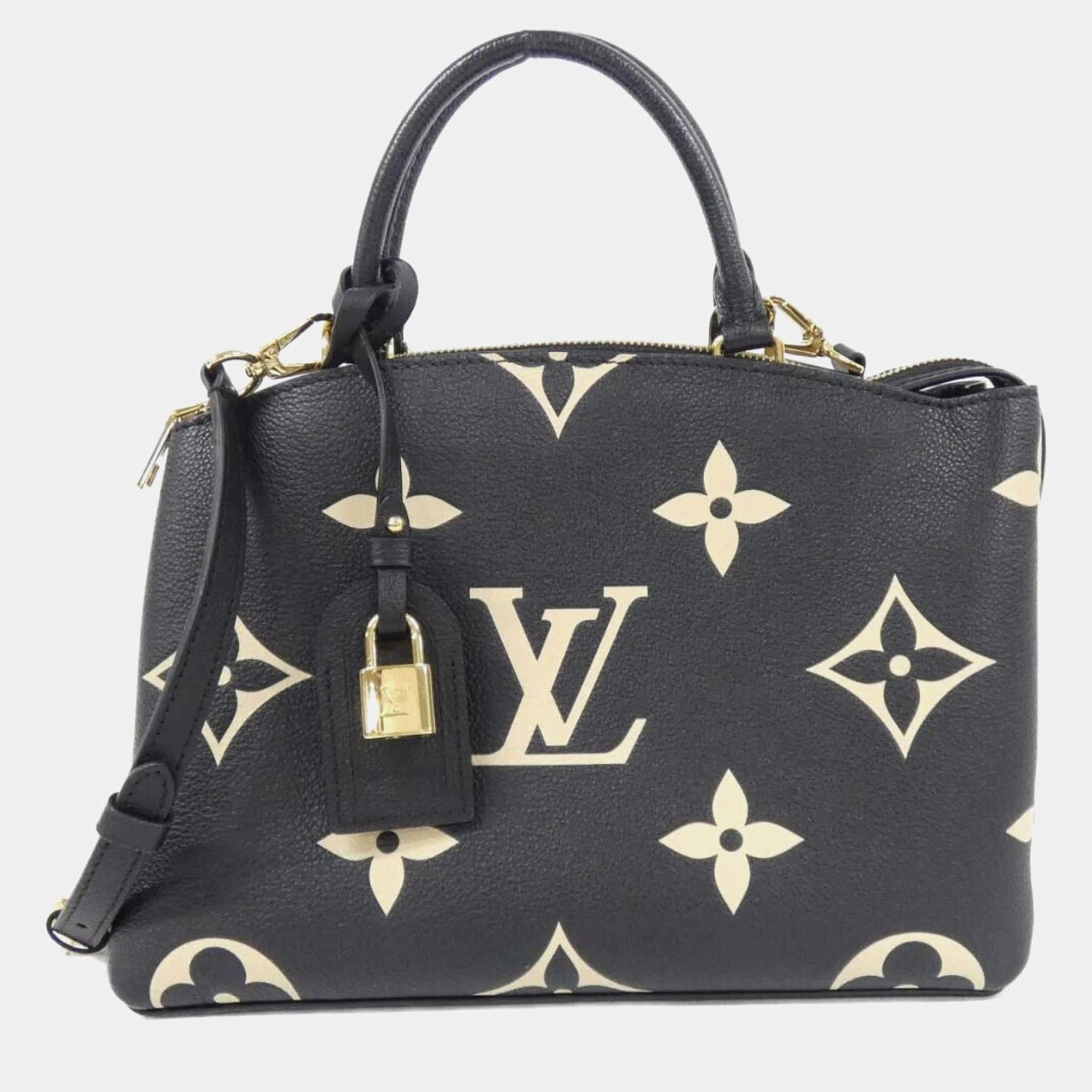 Pre Owned Louis Vuitton Beige/Black Monogram Empreinte Petit Palais PM Handbag
