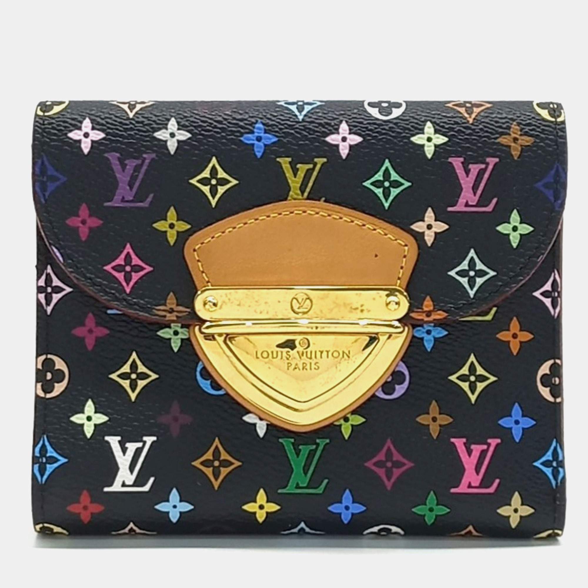 Pre Owned Louis Vuitton Black/Multicolor Canvas Joy Wallet