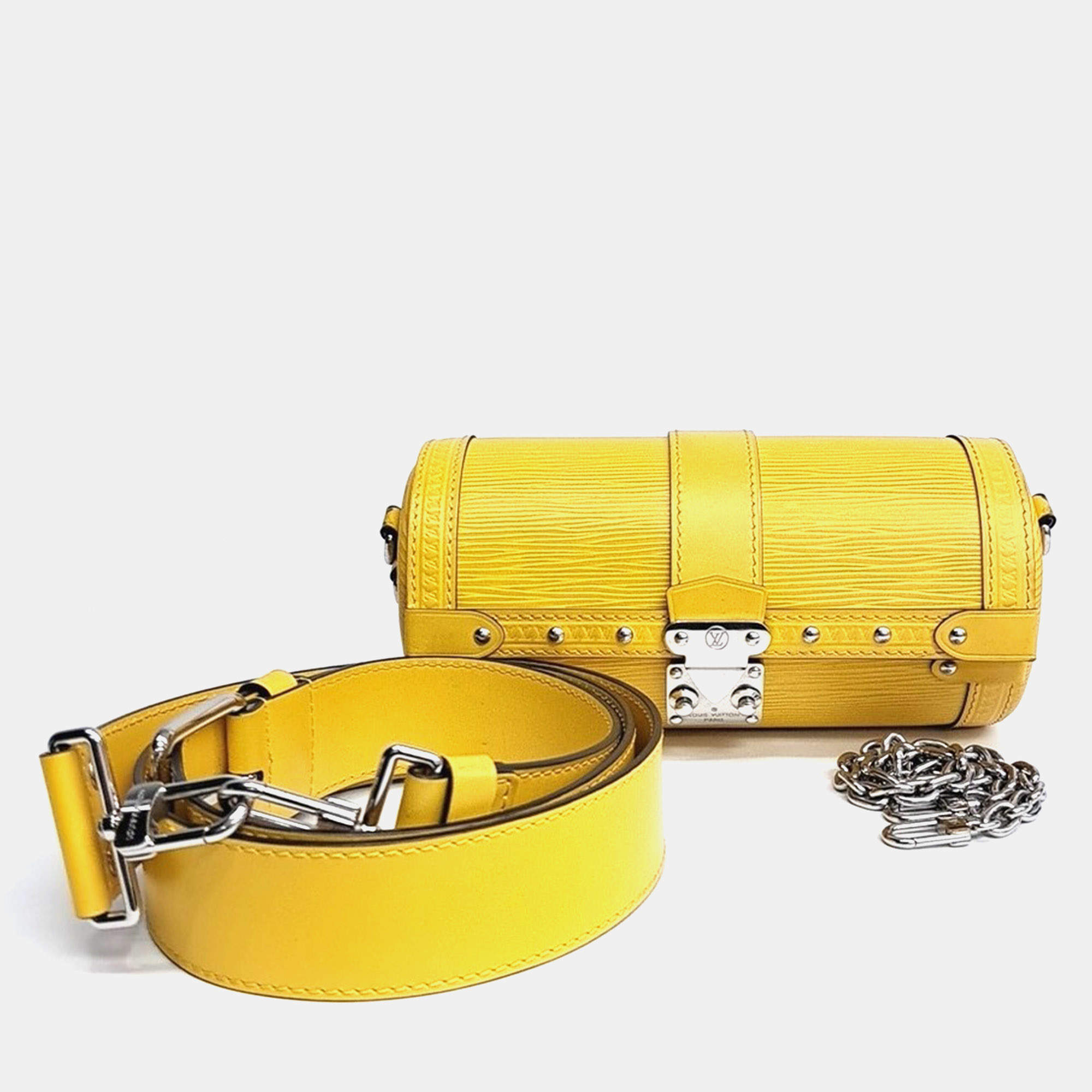 Pre Owned Louis Vuitton Yellow Leather Epi Papillon Trunk M58647