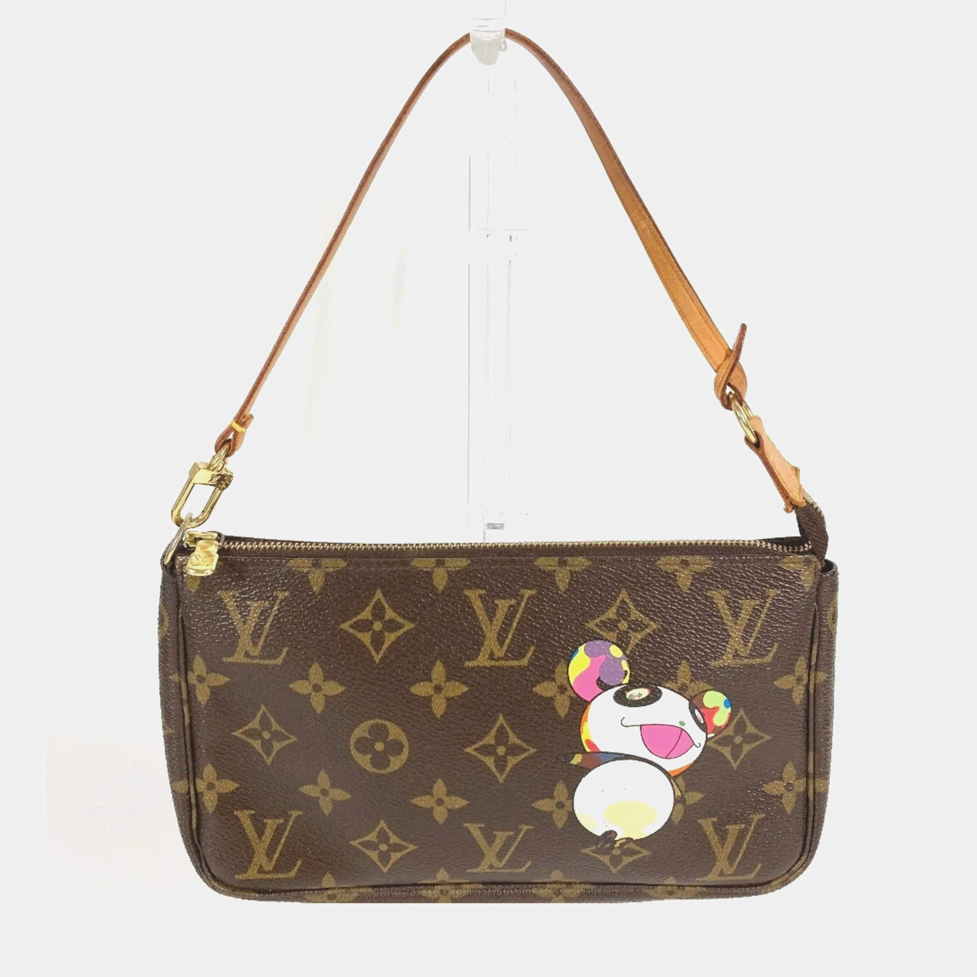 Pre Owned Louis Vuitton Monogram Panda Pochette Accessoires Brown Monogram Canvas Shoulder Bag