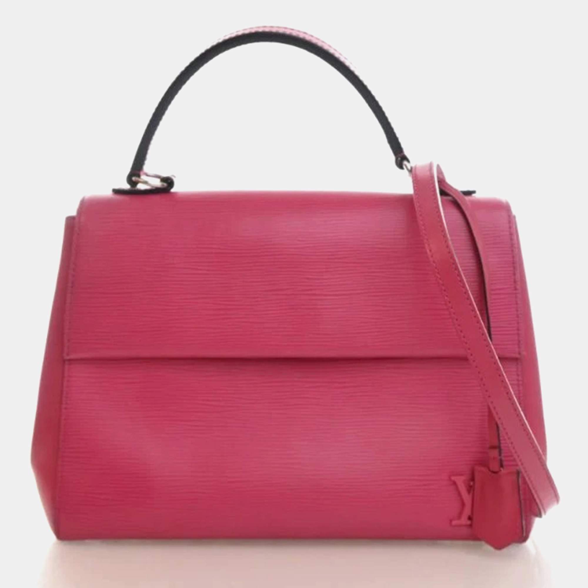 Pre Owned Louis Vuitton Cluny MM Pink Epi Leather Top Handle Shoulder Bag