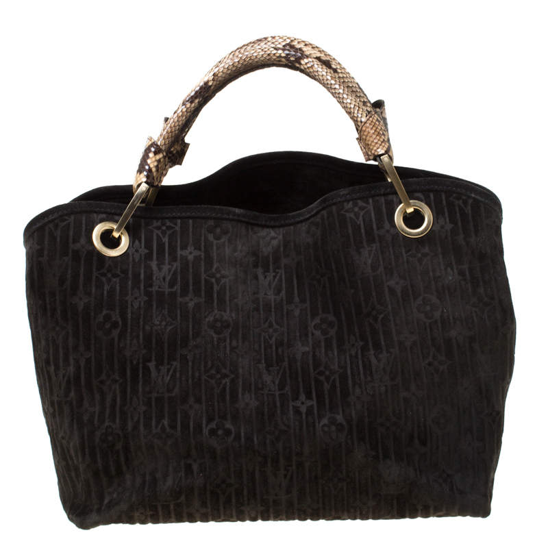 Louis Vuitton Black Monogram Embossed Suede Limited Edition Kohl Whisper PM  Bag Louis Vuitton