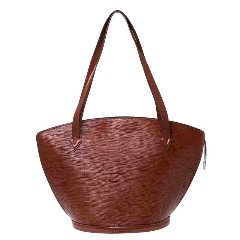 Pre Owned حقيبة لوي فيتون سان جاك جلد أيبي كينيان فاون بني GM