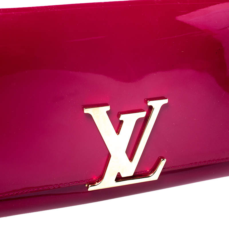 Louis Vuitton - Pink Magenta Vernis Leather Louise Clutch on