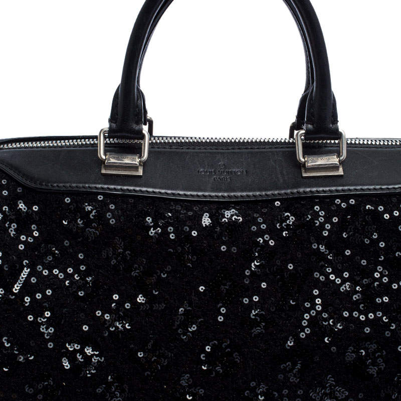 Louis Vuitton Black Sequin Monogram Sunshine Express Speedy 30 Bag