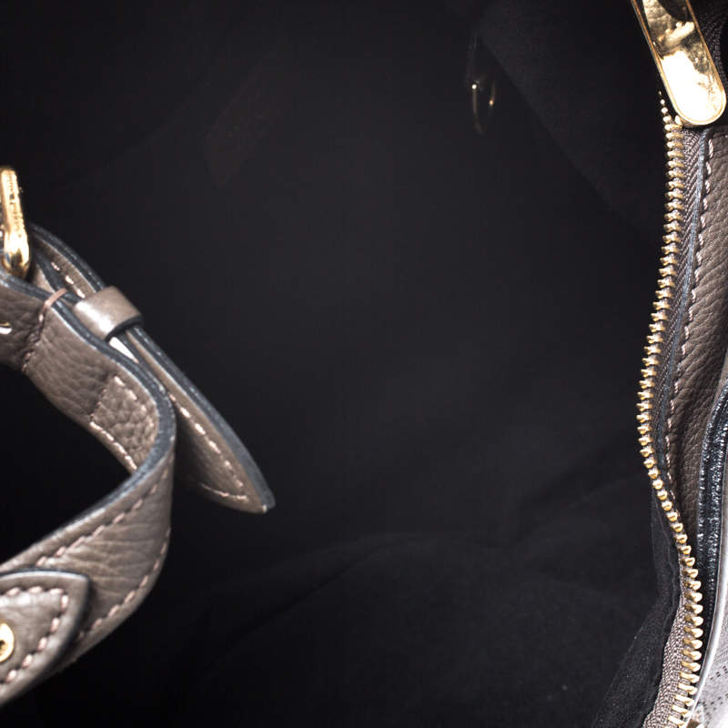 Louis Vuitton Gris Elephant Monogram Mahina Leather XS Bag - Yoogi's Closet