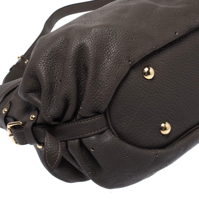 Louis Vuitton Gris Elephant Monogram Mahina Leather XS Bag - Yoogi's Closet
