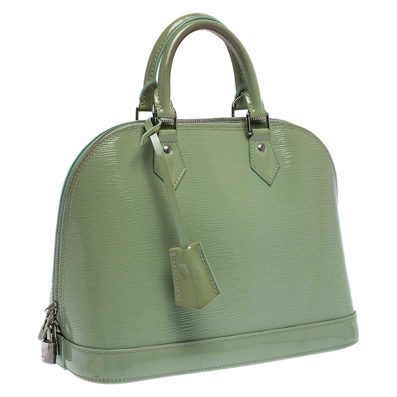 Louis Vuitton Amande EPI Vernis Leather Alma PM Top Handle Bag