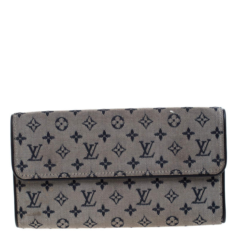 Louis Vuitton Blue Monogram MIni Lin Canvas Porte Tresor International Wallet 