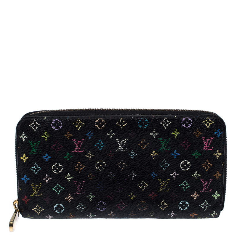 Louis Vuitton Black Multicolore Monogram Canvas Zippy Wallet