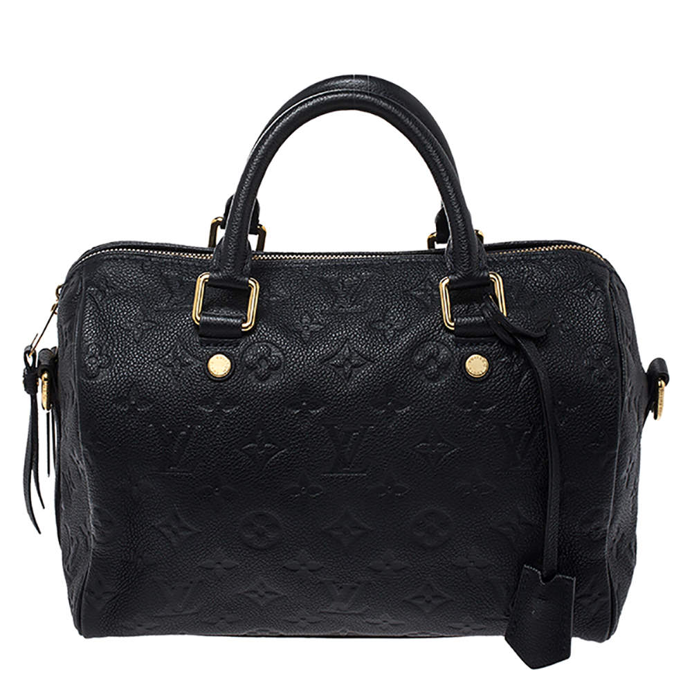 Pre Owned Louis Vuitton Blue Infini Monogram Empreinte Leather Speedy Bandouliere 25 Bag