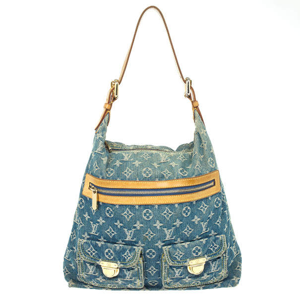 مملوكة مسبقًا Louis Vuitton Blue Denim Monogram Baggy GM Bag