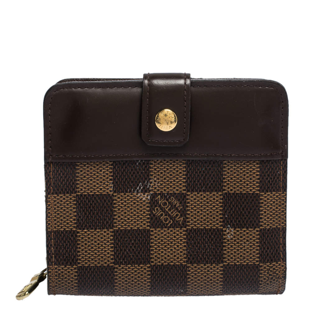 Louis Vuitton Damier Ebene Canvas Compact Zippy Wallet