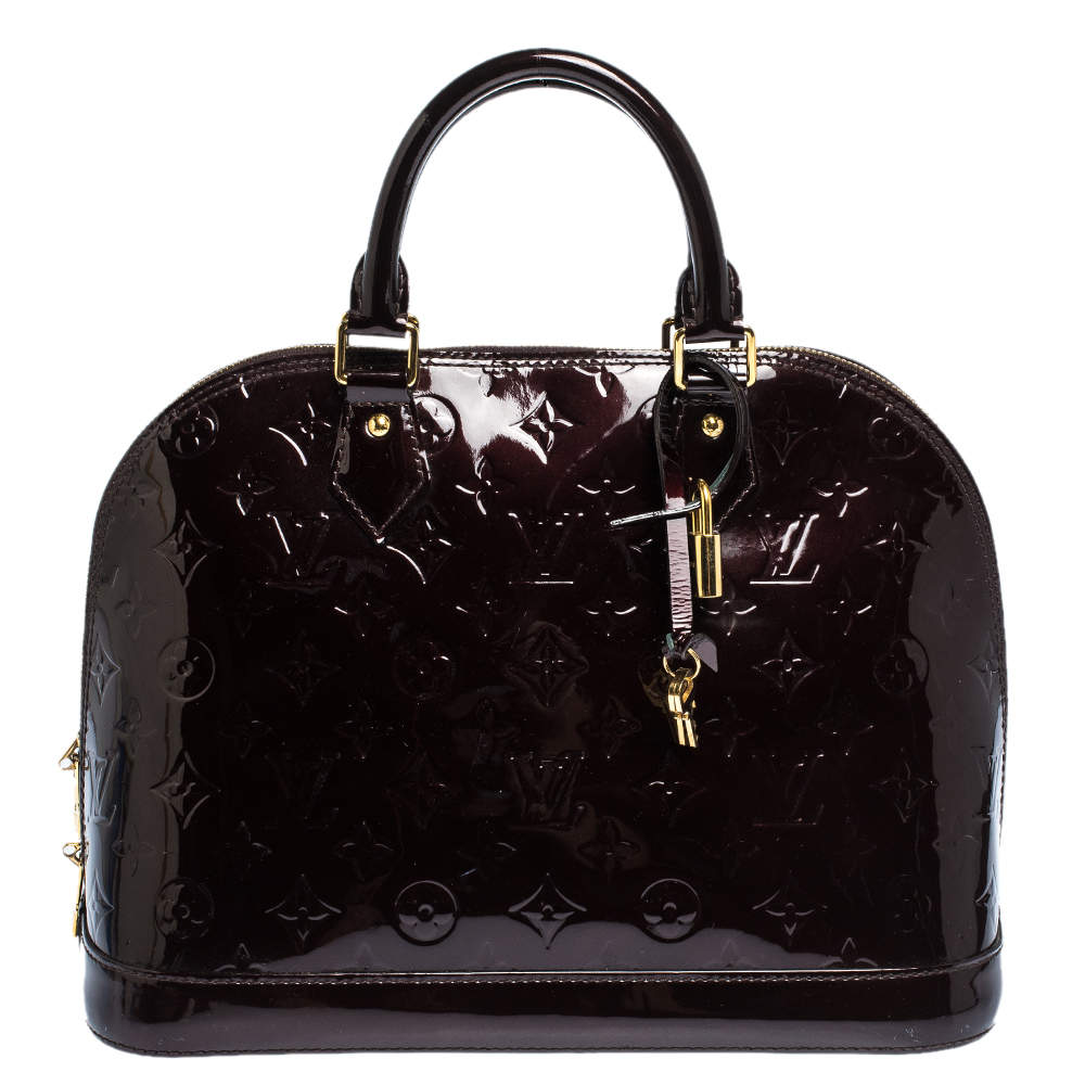 مملوكة مسبقًا Louis Vuitton Amarante Monogram Vernis Leather Alma PM Bag