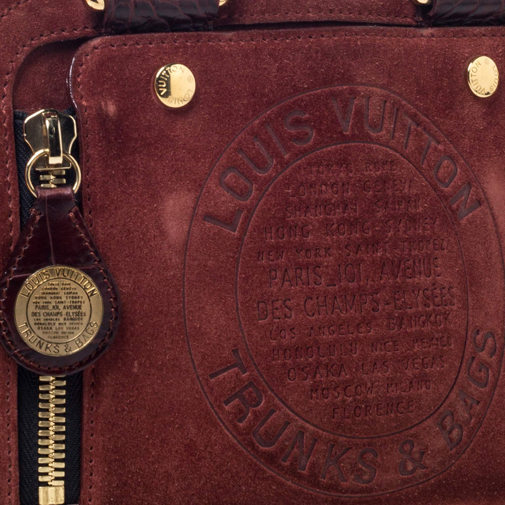 Louis Vuitton, Bags, Louis Vuitton Suede Havane Stamped Trunk Bowler