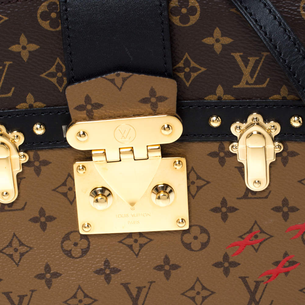 Authentic Louis Vuitton Reverse Monogram Petite Malle Trunk Clutch