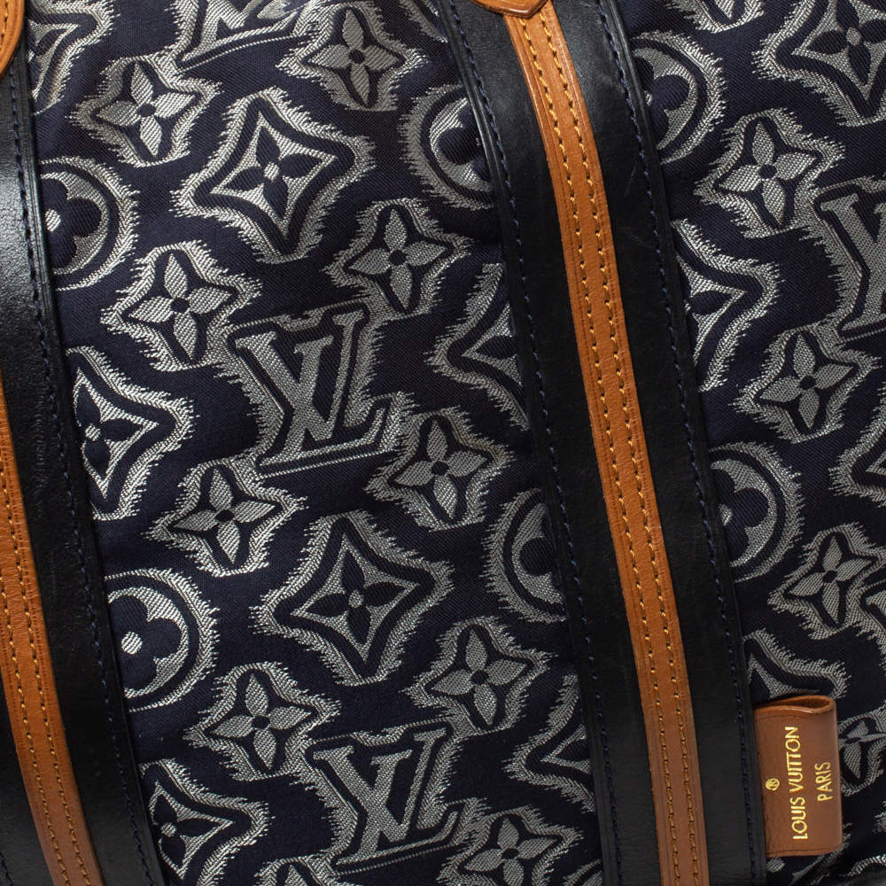 Louis Vuitton Blue Jacquard Monogram Fabric and Leather Limited Edition  Aviator Bag Louis Vuitton