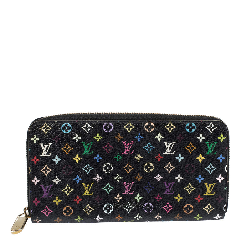 Louis Vuitton Black Multicolore Monogram Canvas Zippy Wallet