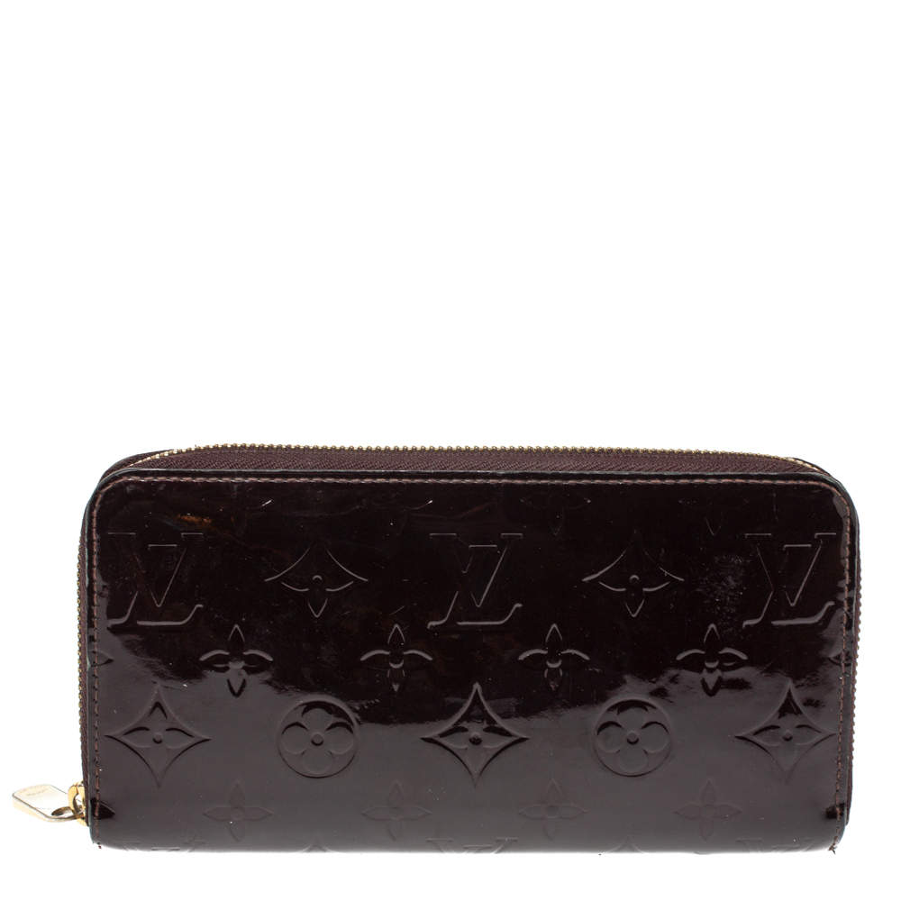 Pre Owned محفظة لوي فيتون "زيبي" جلد لامع مونوغرامي عنابي 