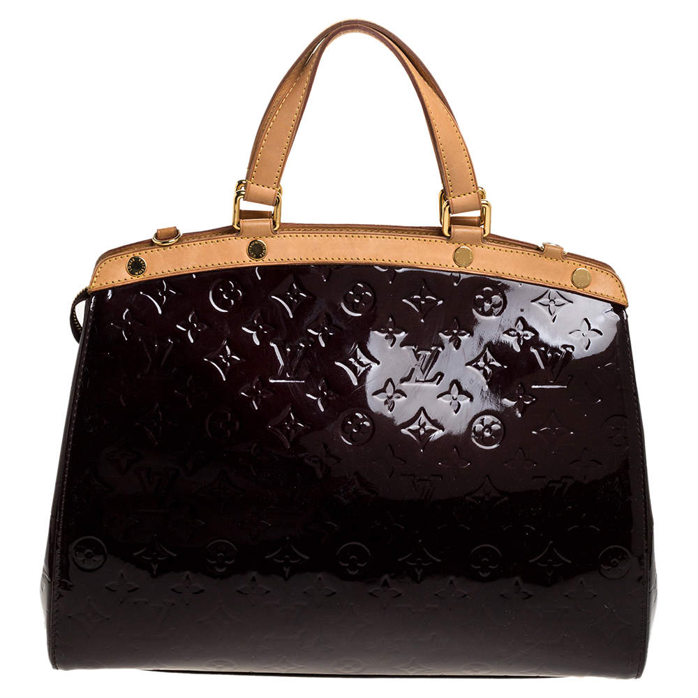 Louis Vuitton Brea Monogram Vernis GM Amarante in Patent Leather/Vachetta  with Brass - US