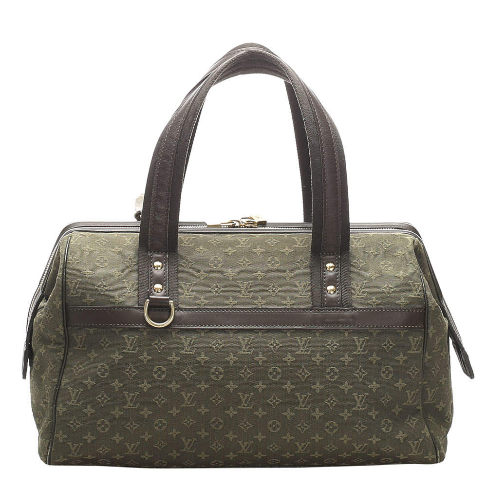 مملوكة مسبقًا Louis Vuitton Green/Dark Green Mini Lin Canvas Josephine GM Bag