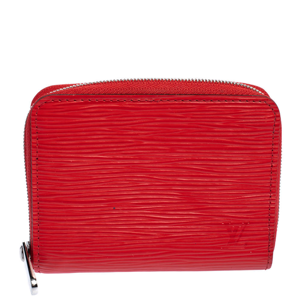 Pre Owned Louis Vuitton Coquelicot Epi Leather Zippy Coin Wallet