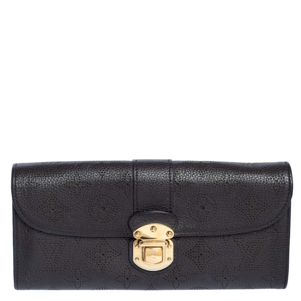 مملوكة مسبقًا Louis Vuitton Ebene Monogram Mahina Leather Amelia Wallet