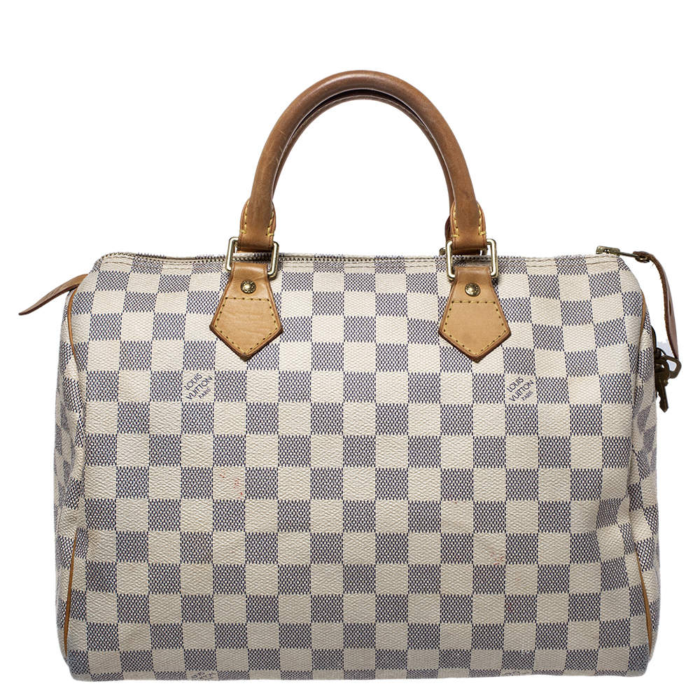 Pre Owned Louis Vuitton Damier Azur Canvas Speedy 30 Bag