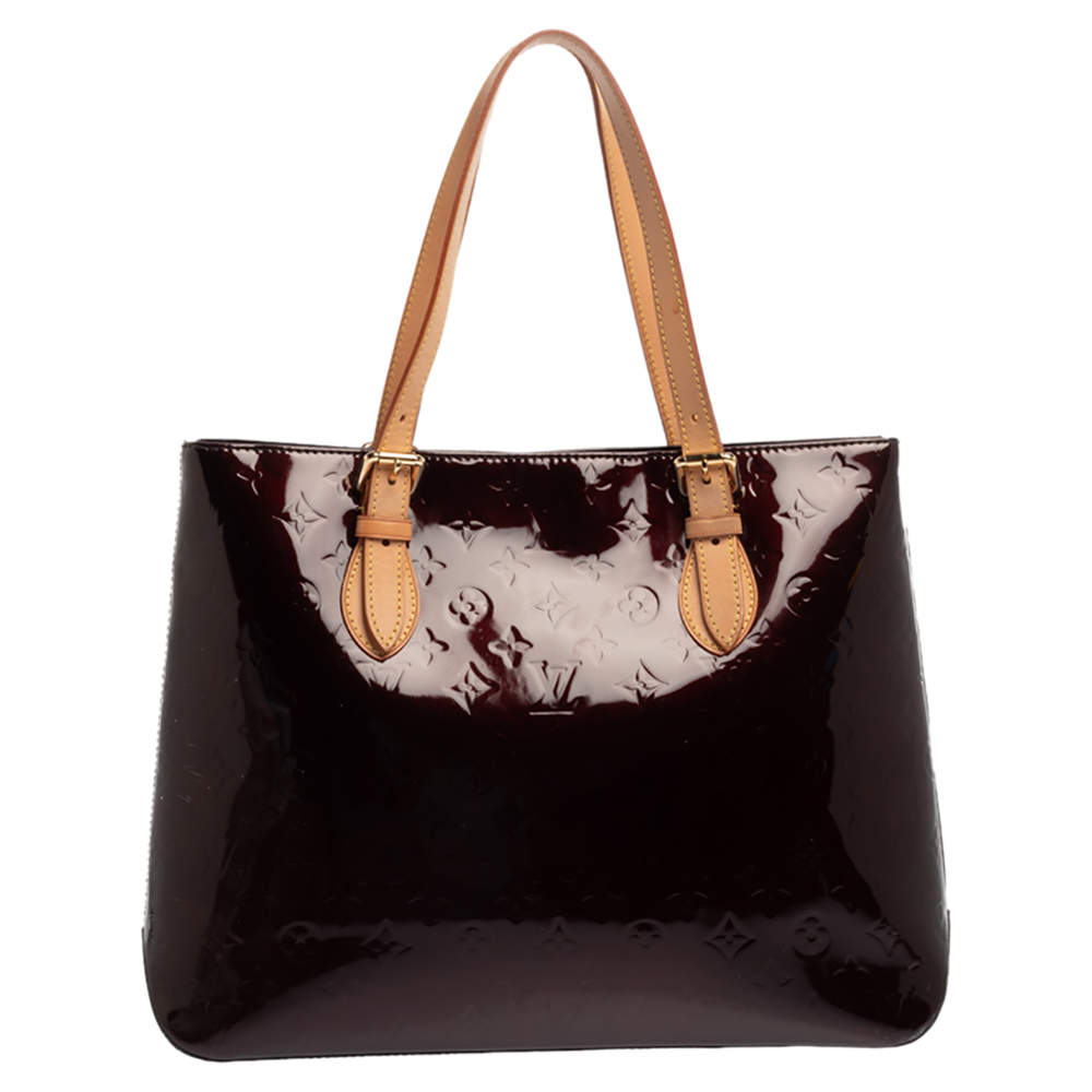 Pre Owned Louis Vuitton Amarante Monogram Vernis Brentwood Bag