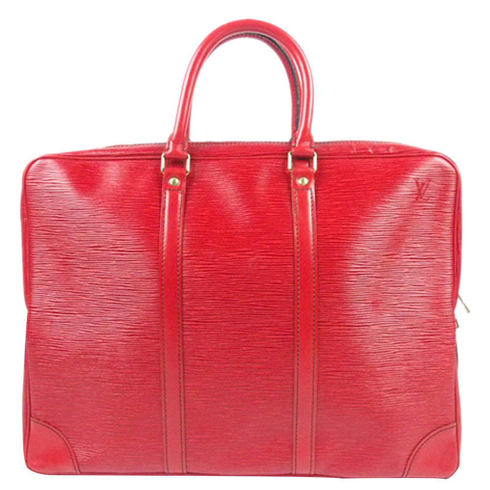 Louis Vuitton Red Epi Leather Porte-Documents Voyage Briefcase Louis Vuitton | TLC
