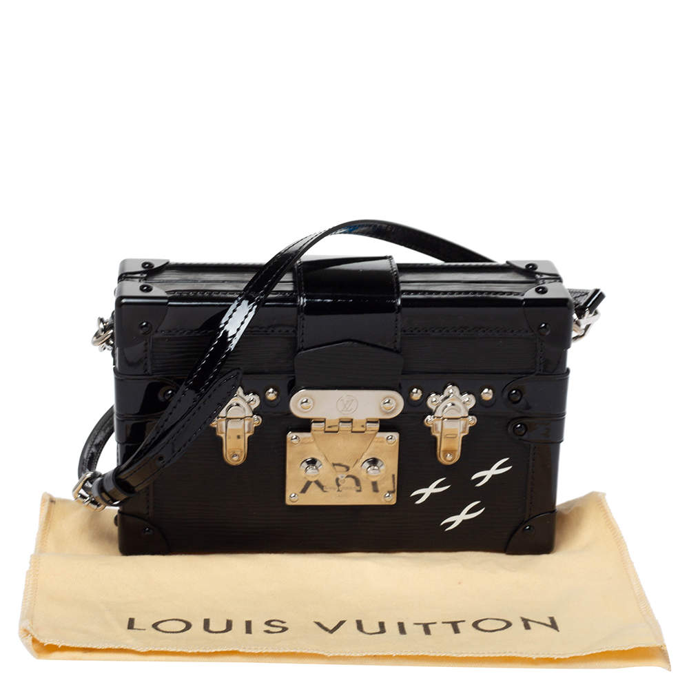 Petite malle leather clutch bag Louis Vuitton Black in Leather